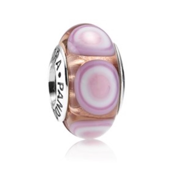 Pink glass ripple charm - Picture 1 of 1